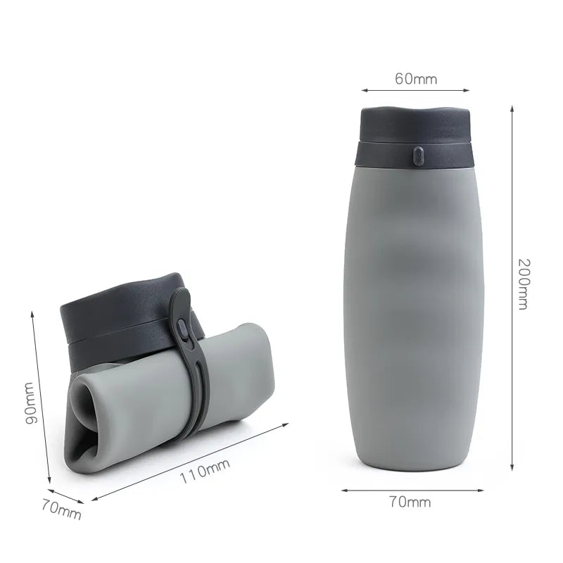 Collapsible Silicone Sports Water Bottle
